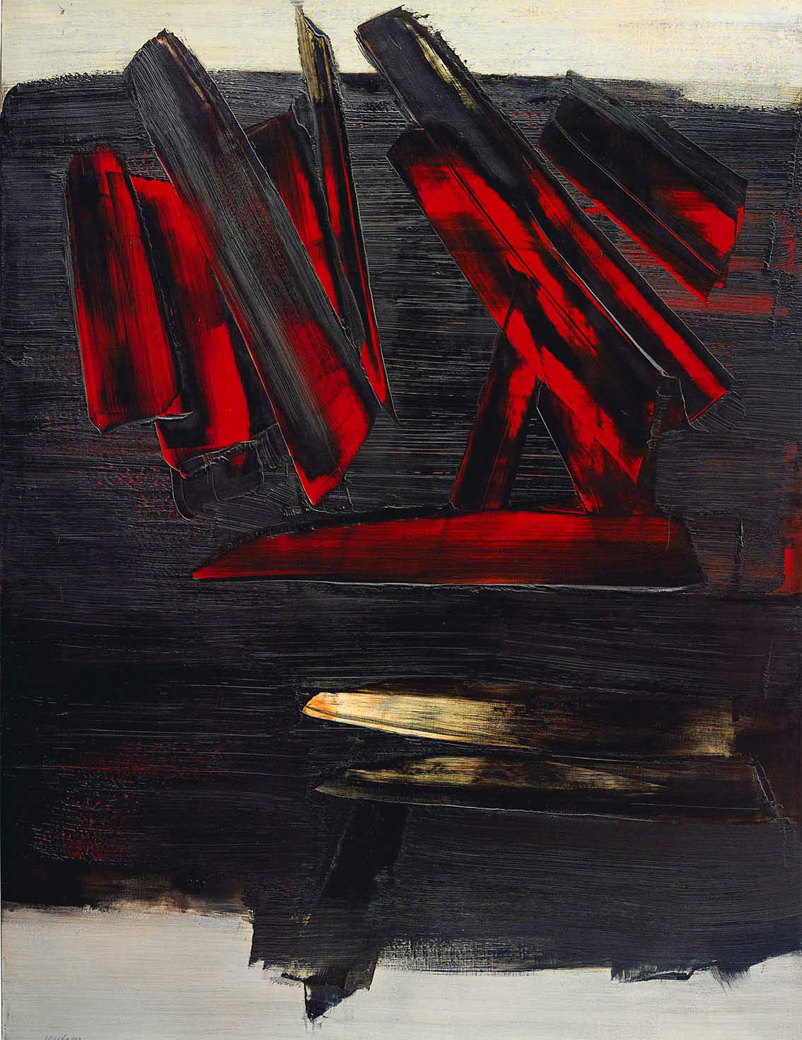 سولاژ بدون عنوان، (بخشی از اثر)، پیر سولاژ، 1956؛ (Private collection, Europe, acquired directly from the artist).